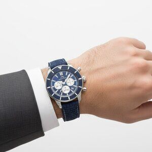 NWT Authentic Porsamo Bleu Brandon Chronograph Quartz Blue Dial Men's Watch